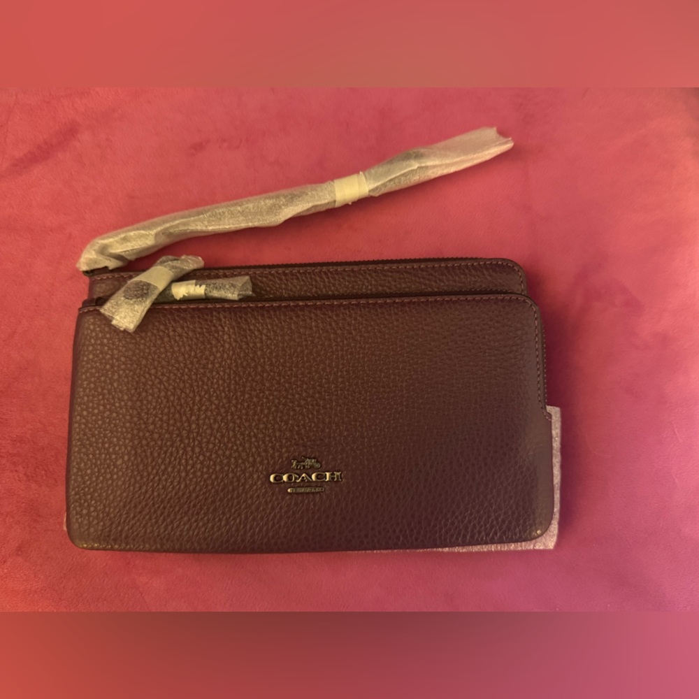 Coach Boysenberry Leather Wristlet